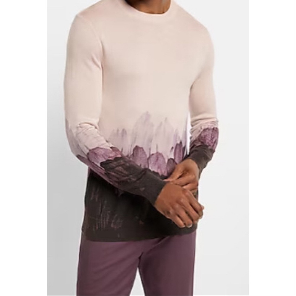 Floral Printed Crew Neck Sweater